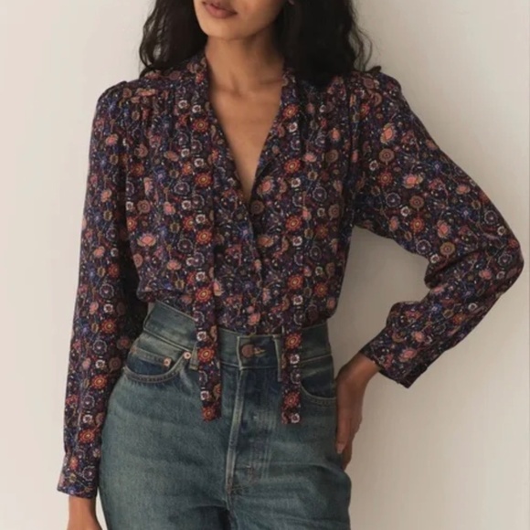 DOEN JOSSELINE TOP IN MIDNIGHT RIVIERA MEDALLION, brand new, without tags. - Picture 2 of 12